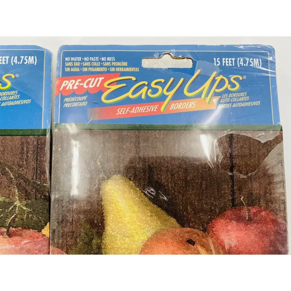 Tuscany Fruit Design Self Adhesive Wallpaper Border Easy Ups Lot of 2 Decorative